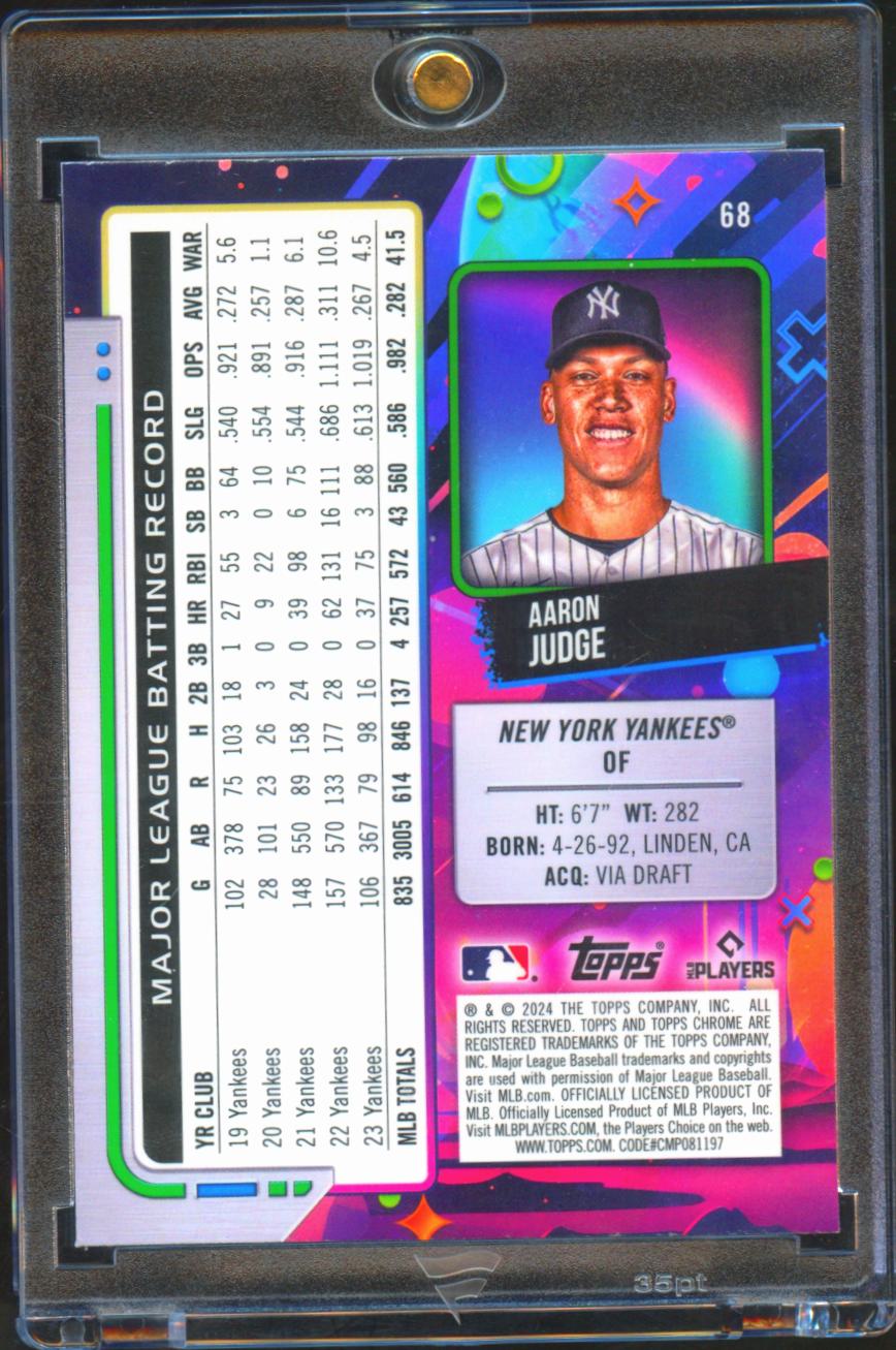 Aaron Judge 2024 Topps Chrome Cosmic White Whole Refractor SSP New York Yankees