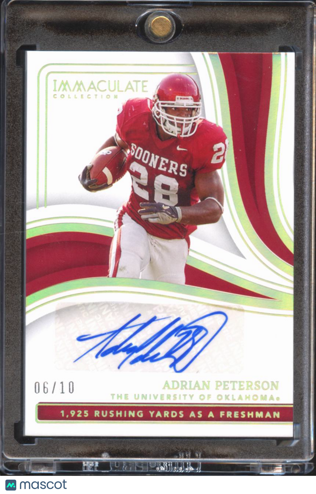 Adrian Peterson 2023 Immaculate GOLD Auto Autograph 6/10 Oklahoma Sooners