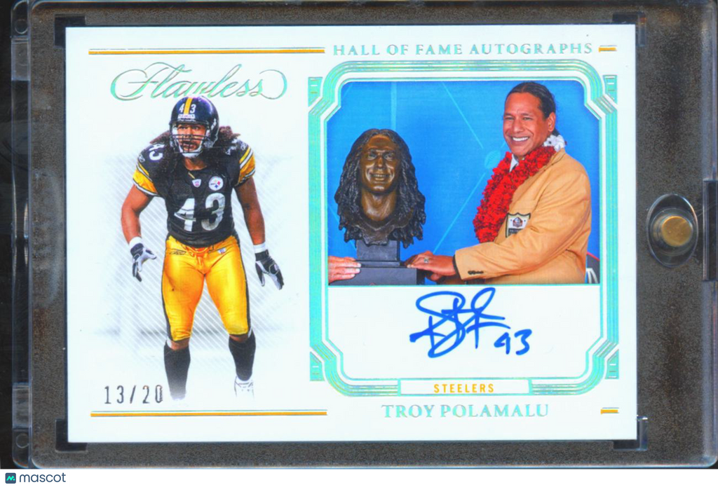 Troy Polamalu 2024 Flawless Hall Fame Auto Autograph 13/20 Pittsburgh Steelers