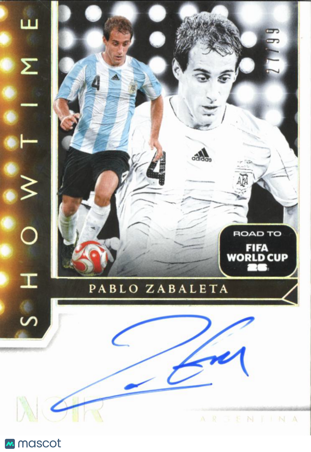 Pablo Zabaleta 2025 Noir Road to FIFA World Cup Auto Autograph /99 Argentina