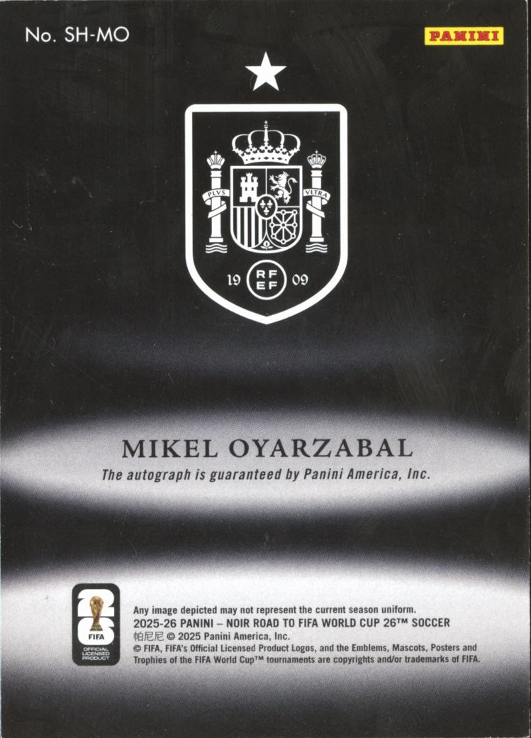 Mikel Oyarzabal 2025 Noir Road to FIFA World Cup 26 Auto Autograph 5/25 Spain