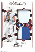 Will Levis 2023 Flawless Jersey Patch Rookie RC 9/20 Kentucky Wildcats Titans