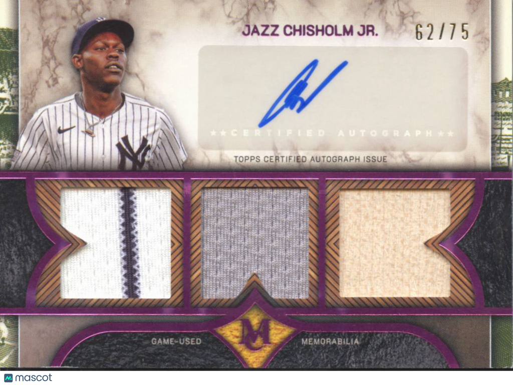 Jazz Chisholm Jr. 2025 Museum Collection Auto Autograph Patch 62/75 Yankees
