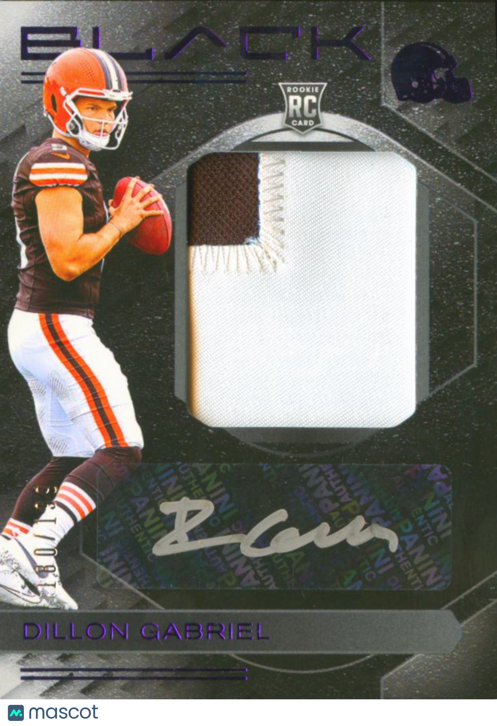 Dillon Gabriel 2025 Black Auto Autograph Patch RC 180/199 Cleveland Browns