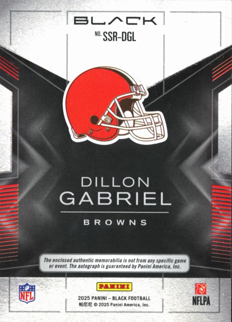Dillon Gabriel 2025 Black Auto Autograph Patch RC 26/50 Cleveland Browns