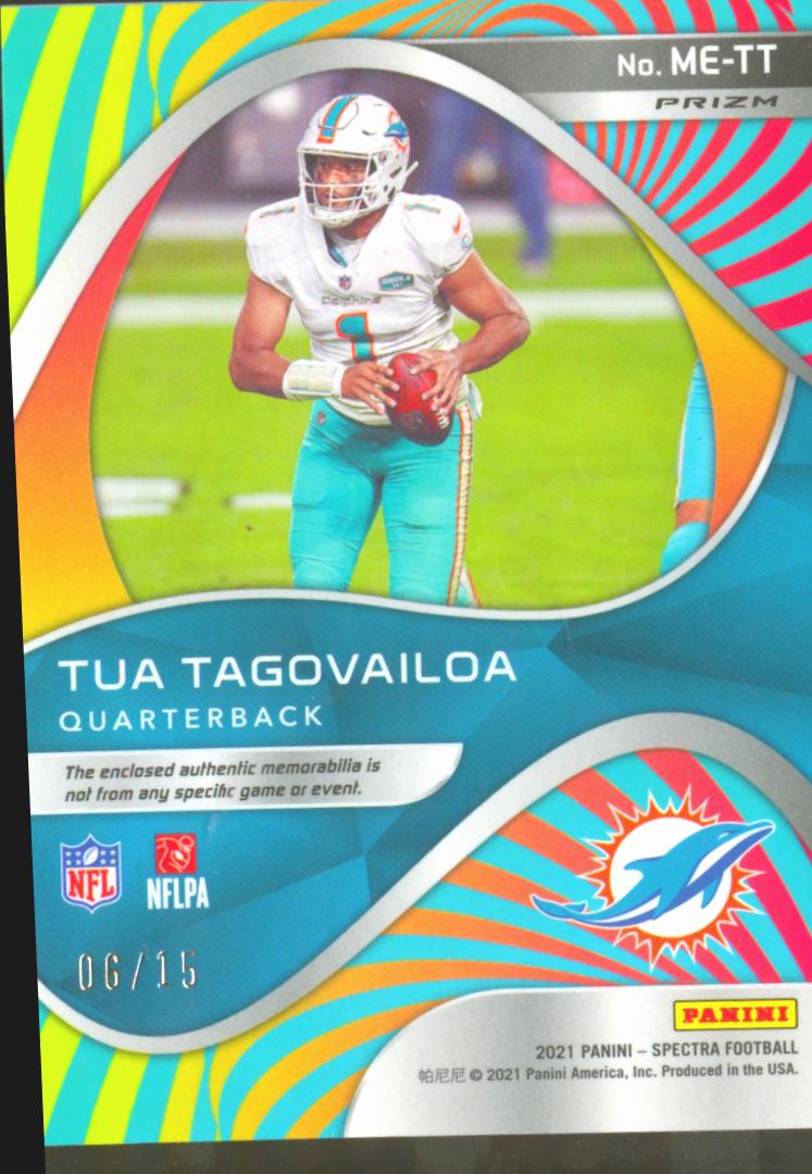 Tua Tagovailoa 2021 Spectra Mesmerizing Jersey Patch 6/15 Miami Dolphins