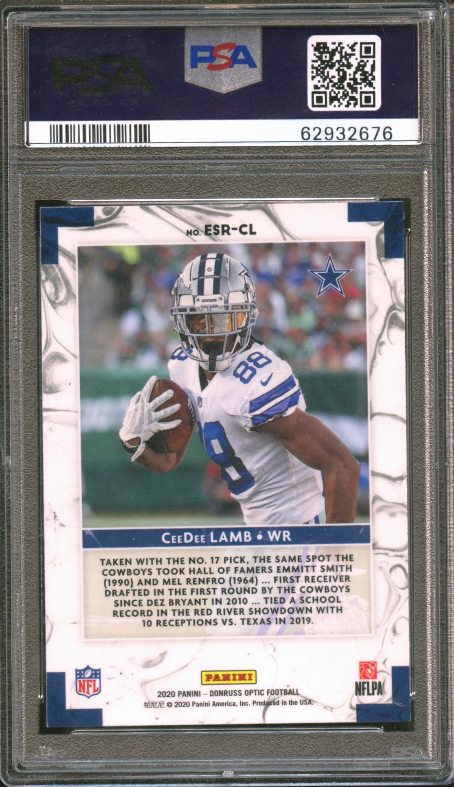 Ceedee Lamb 2020 Optic Elite Series Rookies RC Dallas Cowboys PSA 10