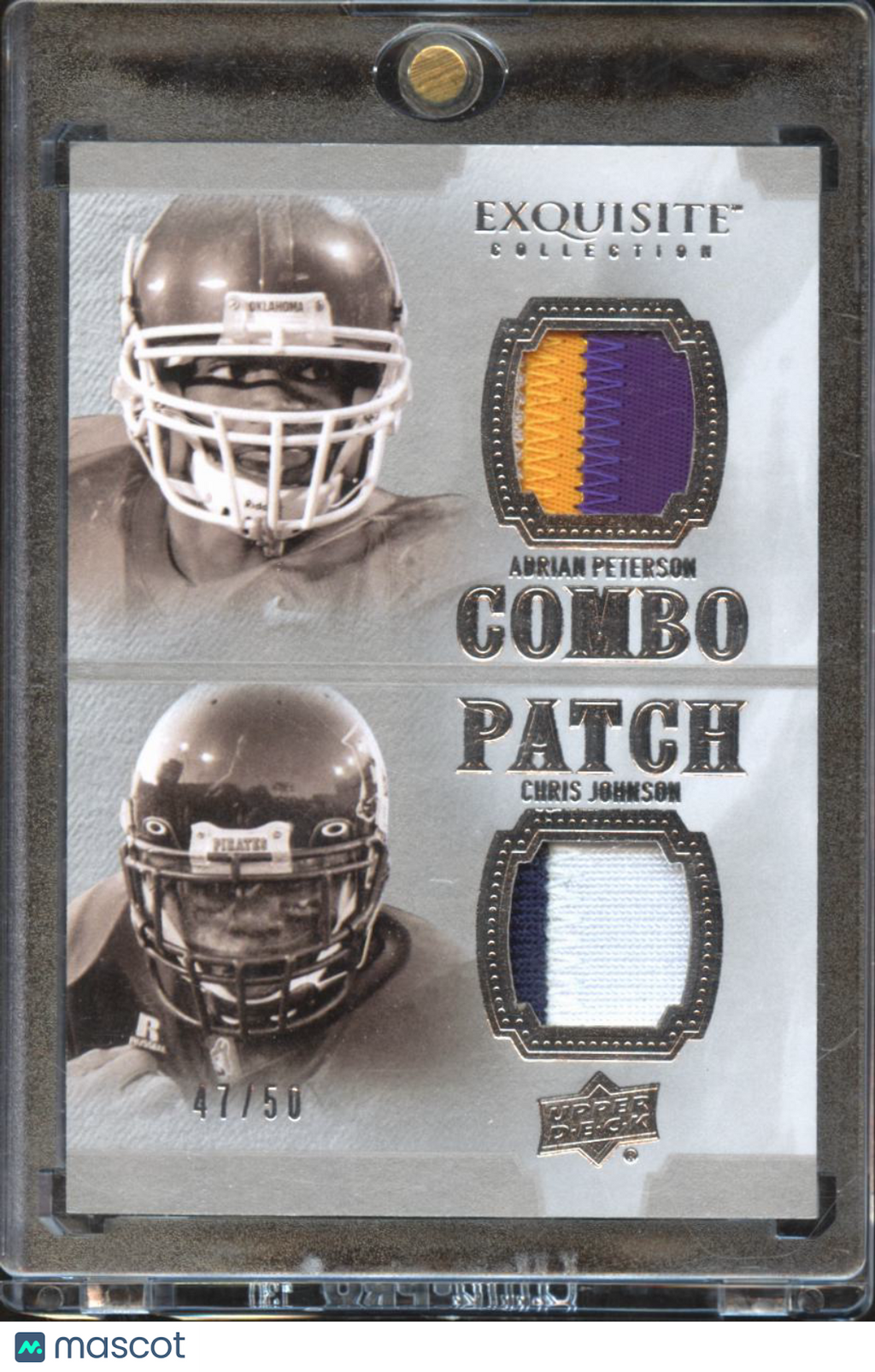 Chris Johnson / Adrian Peterson 2010 UD Exquisite Collection Jersey Patch 47/50