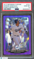 Adrian Gonzalez 2013 Bowman Chrome Purple Refractor 3/199 PSA 10