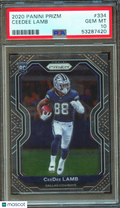 Ceedee Lamb 2020 Panini Prizm Rookie Card RC Dallas Cowboys #334 PSA 10