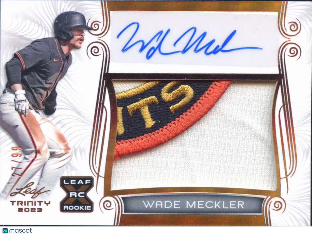 Wade Meckler 2023 Leaf Trinity Auto Autograph Logo Patch RC 27/99 Giants