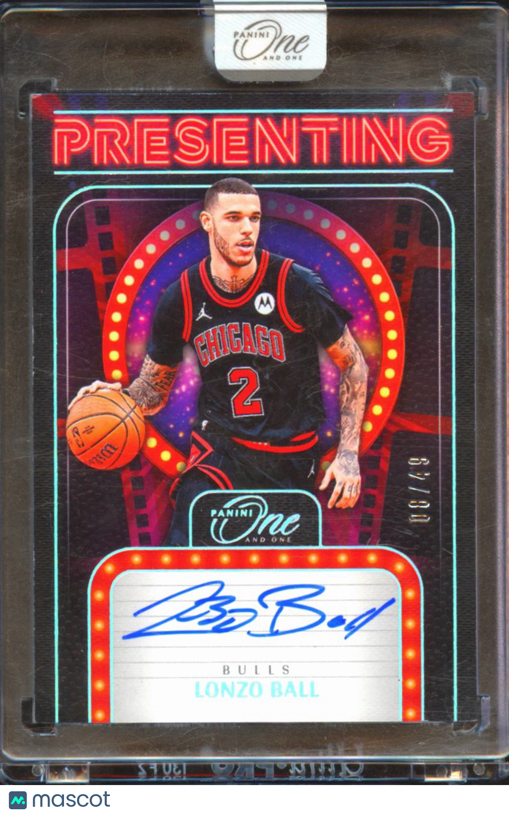 Lonzo Ball 2024-25 Panini One and One Auto Autograph 8/49 Chicago Bulls