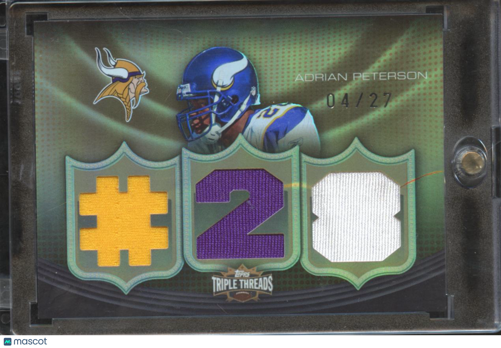 Adrian Peterson 2010 Topps Triple Threads Game Worn Patch 4/27 Minnesota Vikings