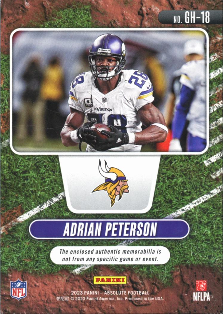 Adrian Peterson 2023 Absolute 2 Color Jersey Patch 54/99 Minnesota Vikings
