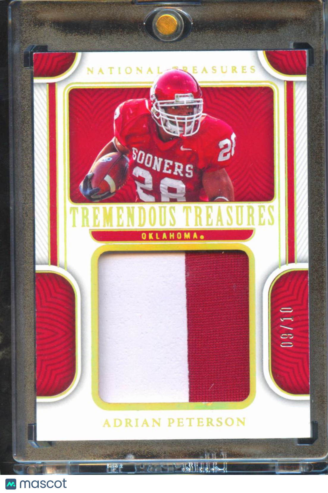 Adrian Peterson 2023 National Treasures 2 Color Jersey 9/10 Oklahoma Sooners
