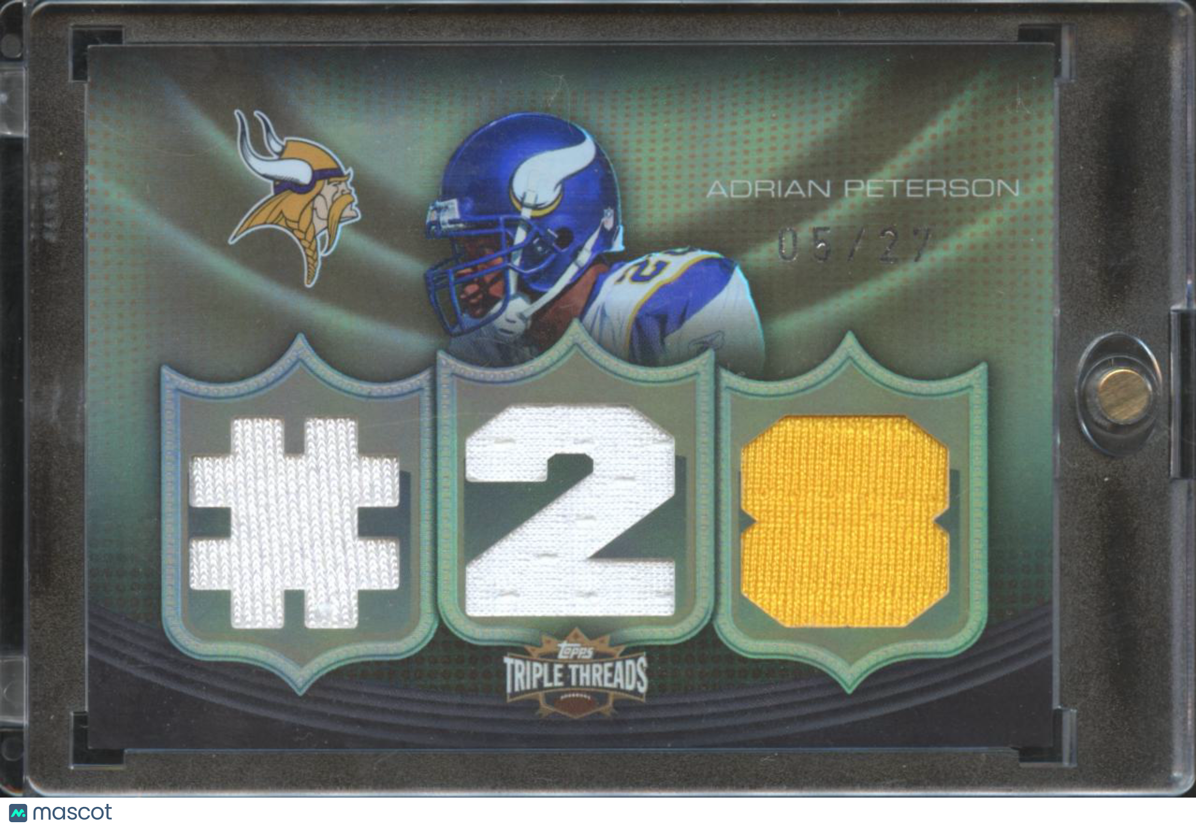 Adrian Peterson 2010 Topps Triple Threads Game Worn Patch 5/27 Minnesota Vikings