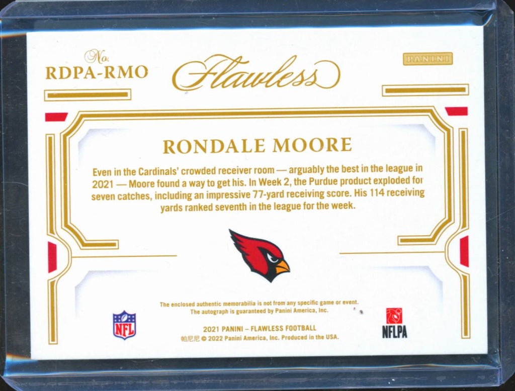 Rondale Moore 2021 Flawless Auto Autograph NIKE SWOOSH Patch RC 1/1 Cardinals