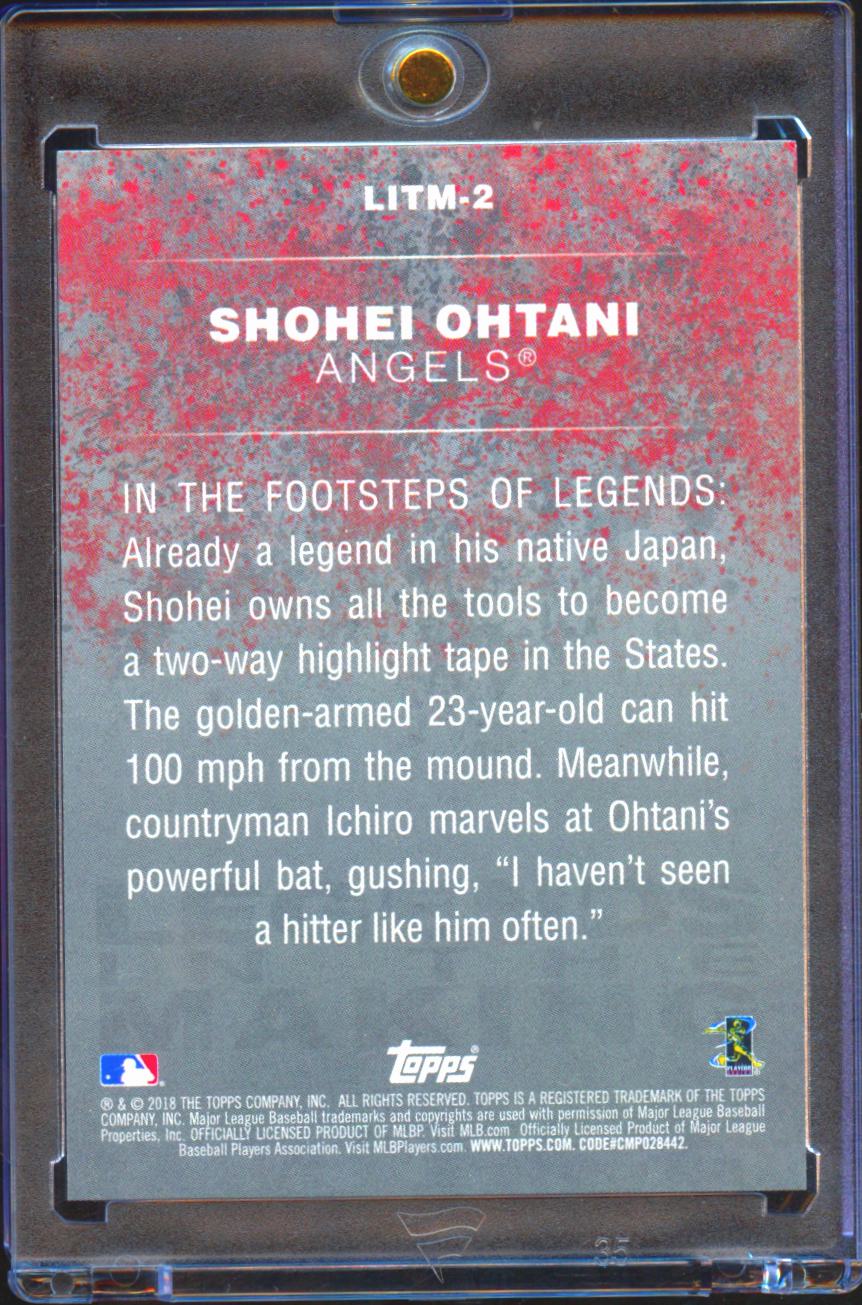 Shohei Ohtani 2018 Topps Legends in the Making RC Rookie Black #2 LA Angels