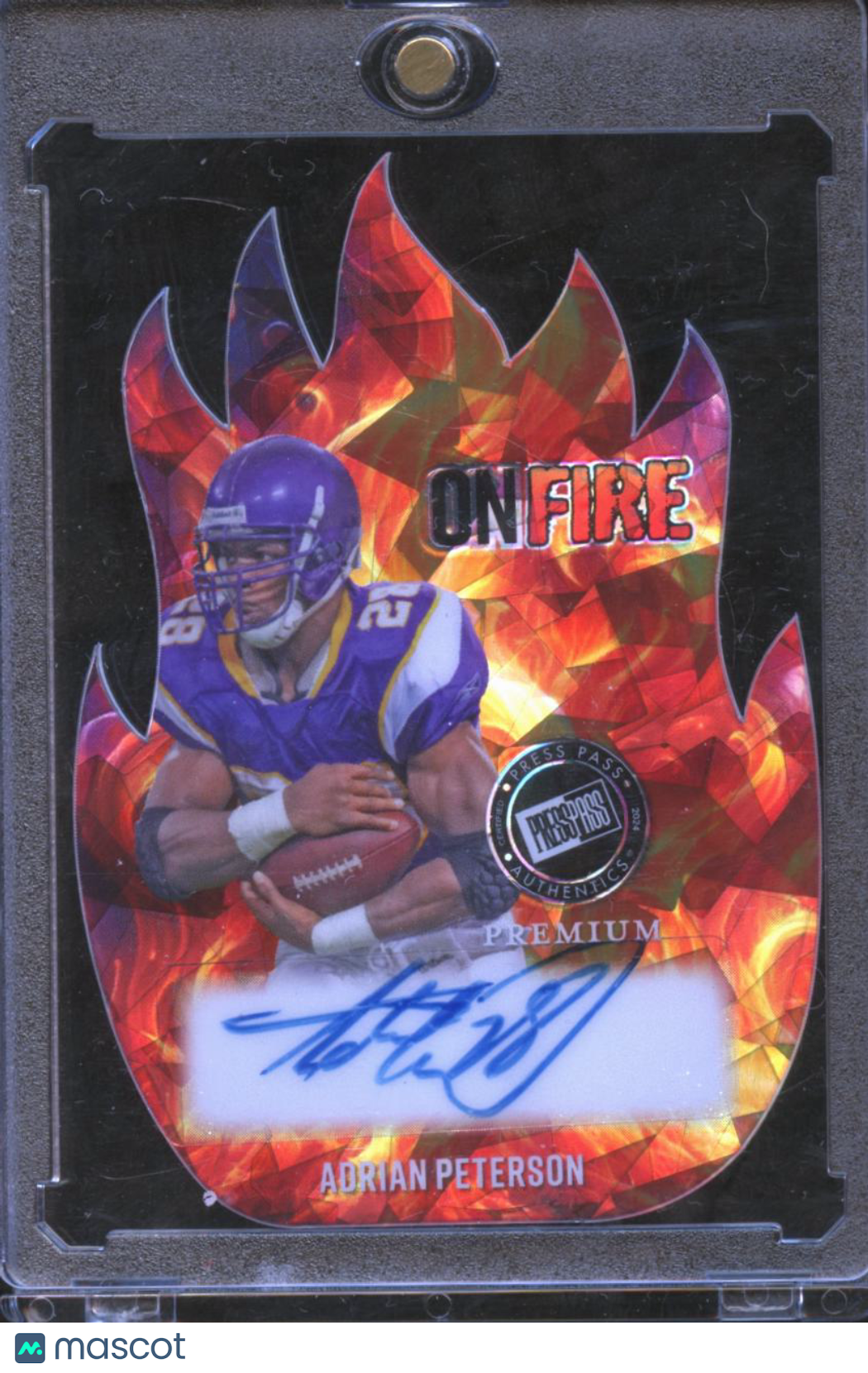 Adrian Peterson 2024 Leaf Press Pass Auto Autograph 8/10 Minnesota Vikings