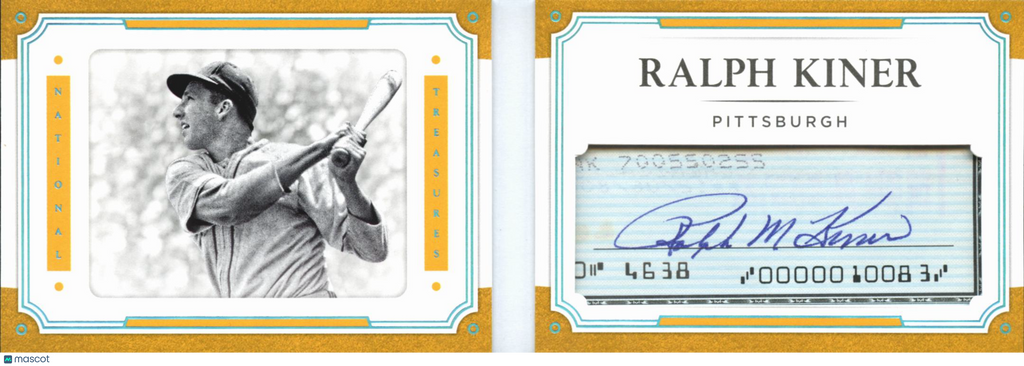 Ralph Kiner 2017 National Treasures Cuts Booklet Auto Autograph 1/25 Pirates