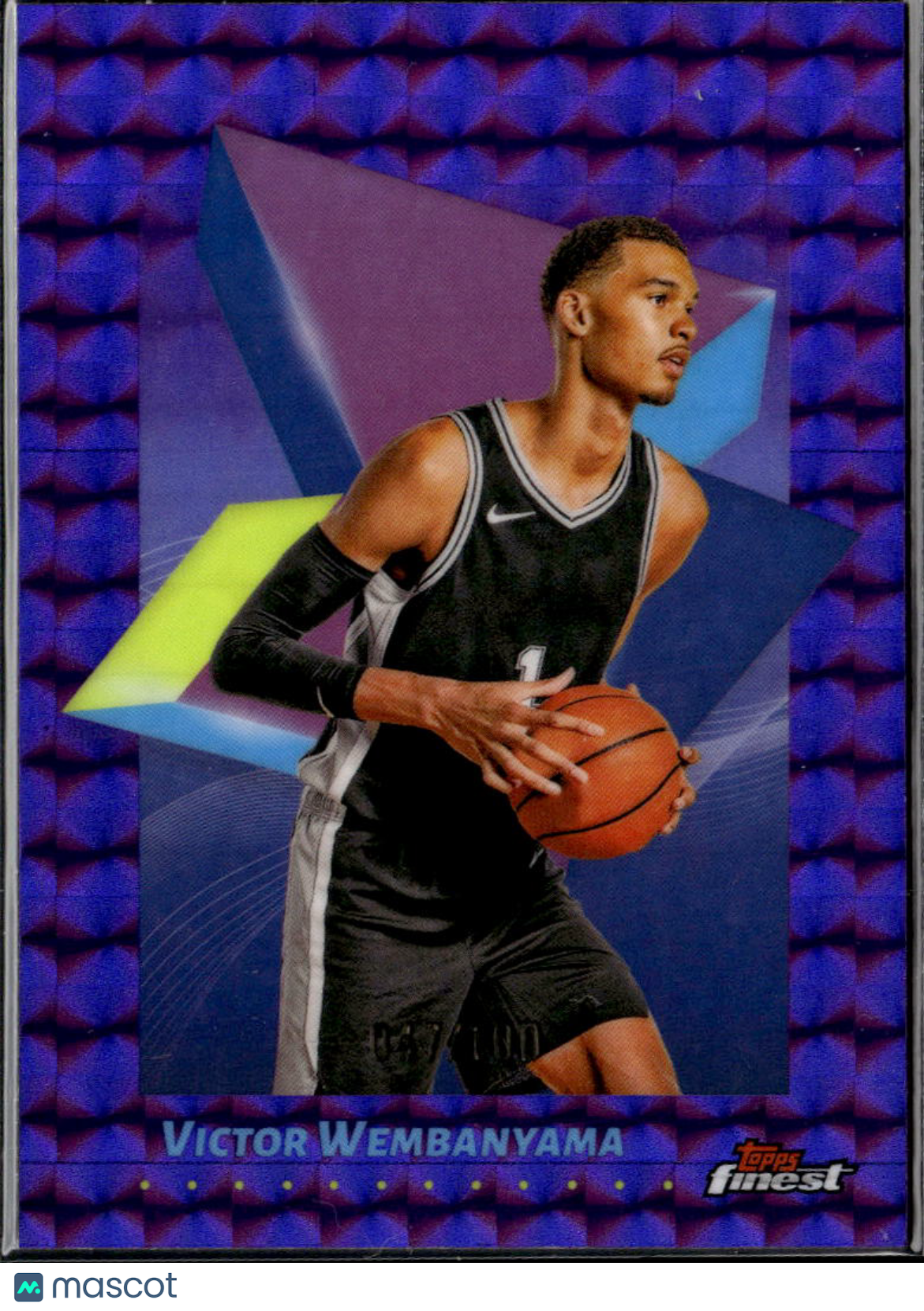 Victor Wembanyama 2025 Topps Finest Purple Geometric Refractor 47/100 Spurs