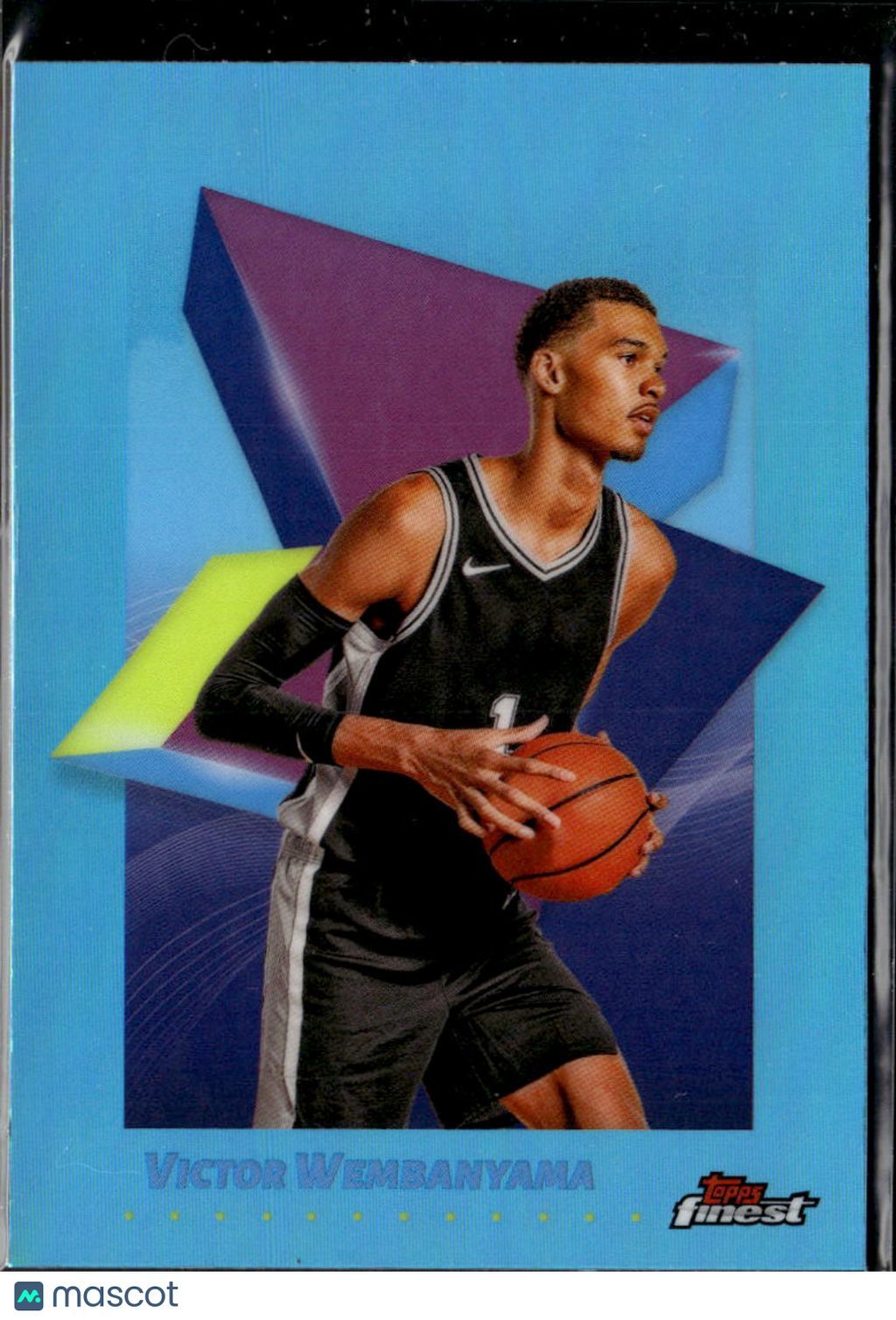 Victor Wembanyama 2025 Topps Finest Sky Blue Refractor San Antonio Spurs