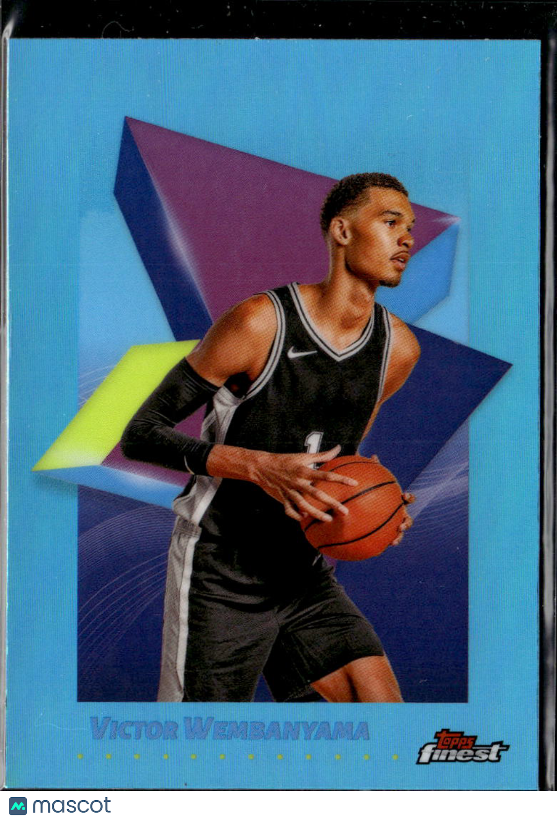 Victor Wembanyama 2025 Topps Finest Sky Blue Refractor San Antonio Spurs