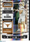 Arch Manning 2025 Contenders Panini Logo Rookie RC SSP #1 Texas Longhorns