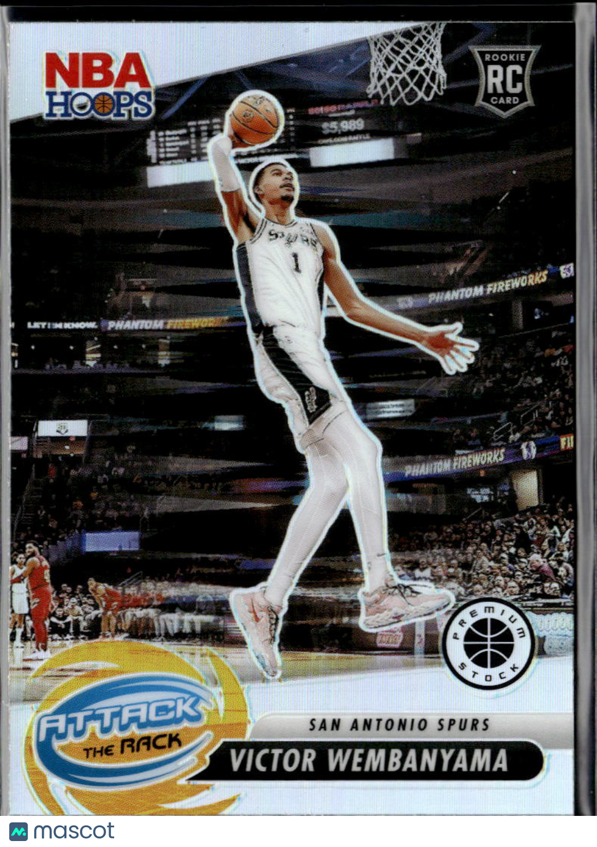 Victor Wembanyama 2023-24 NBA Hoops Attack Rack Silver Prizm Rookie RC Spurs