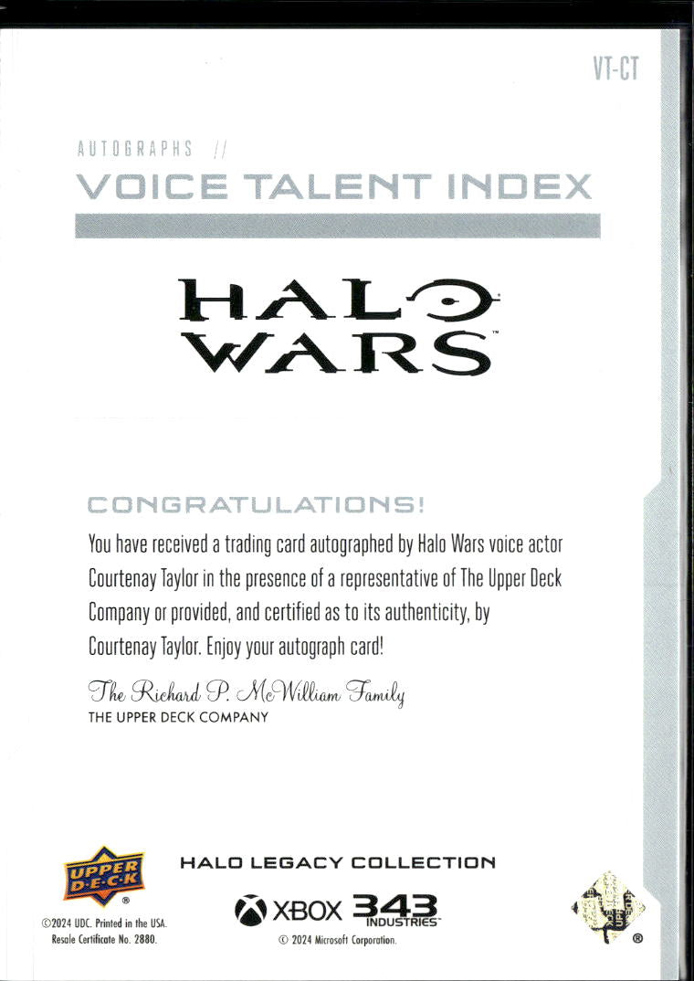 Courtenay Taylor asSerina 2024 Upper Deck Halo Legacy Voice Auto Autograph
