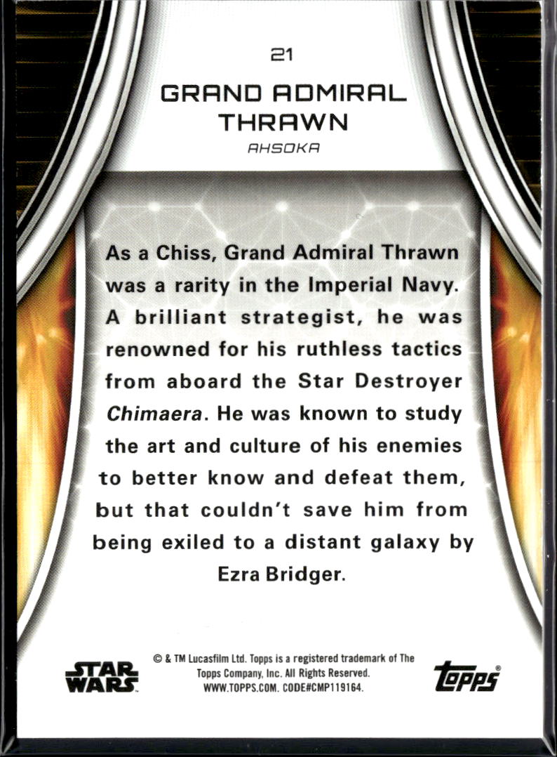 Grand Admiral Thrawn 2025 Topps Star Wars Masterwork Orange 03/10 #21