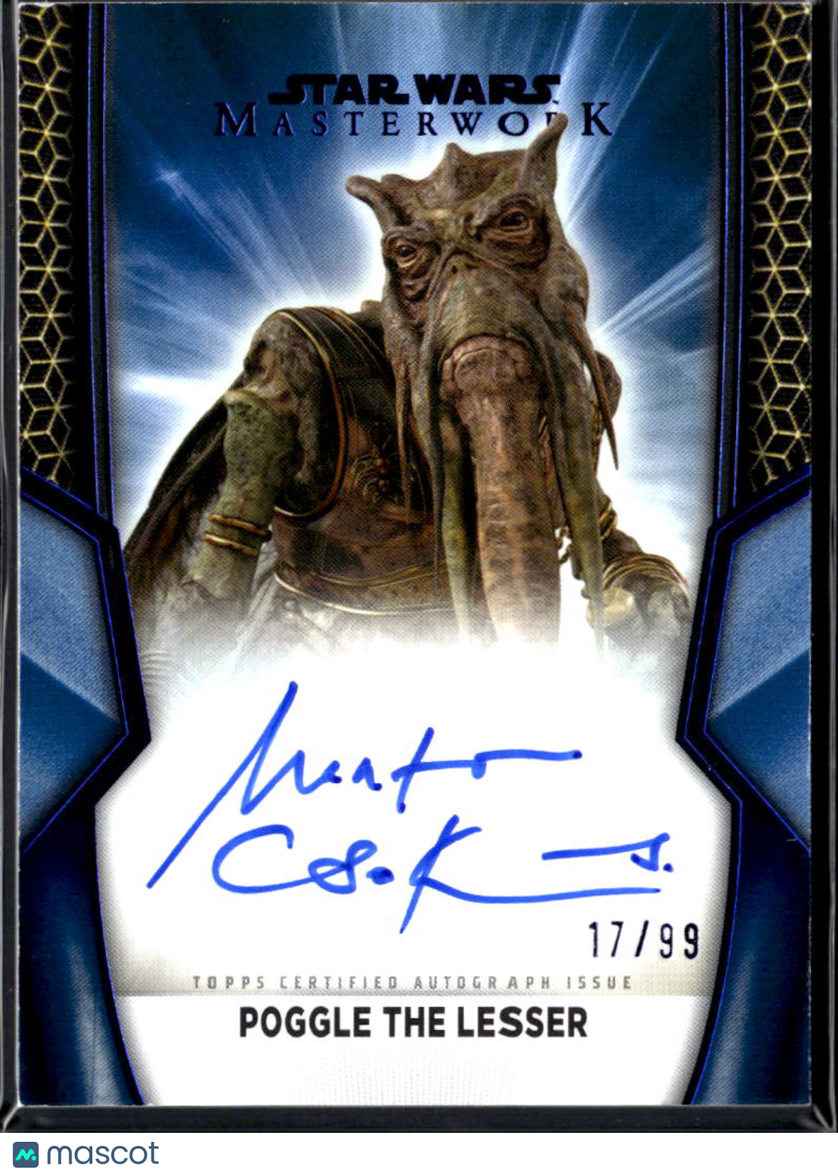 Marton Csokas Poggle The Lesser Topps Star Wars Masterwork Auto Autograph 17/99