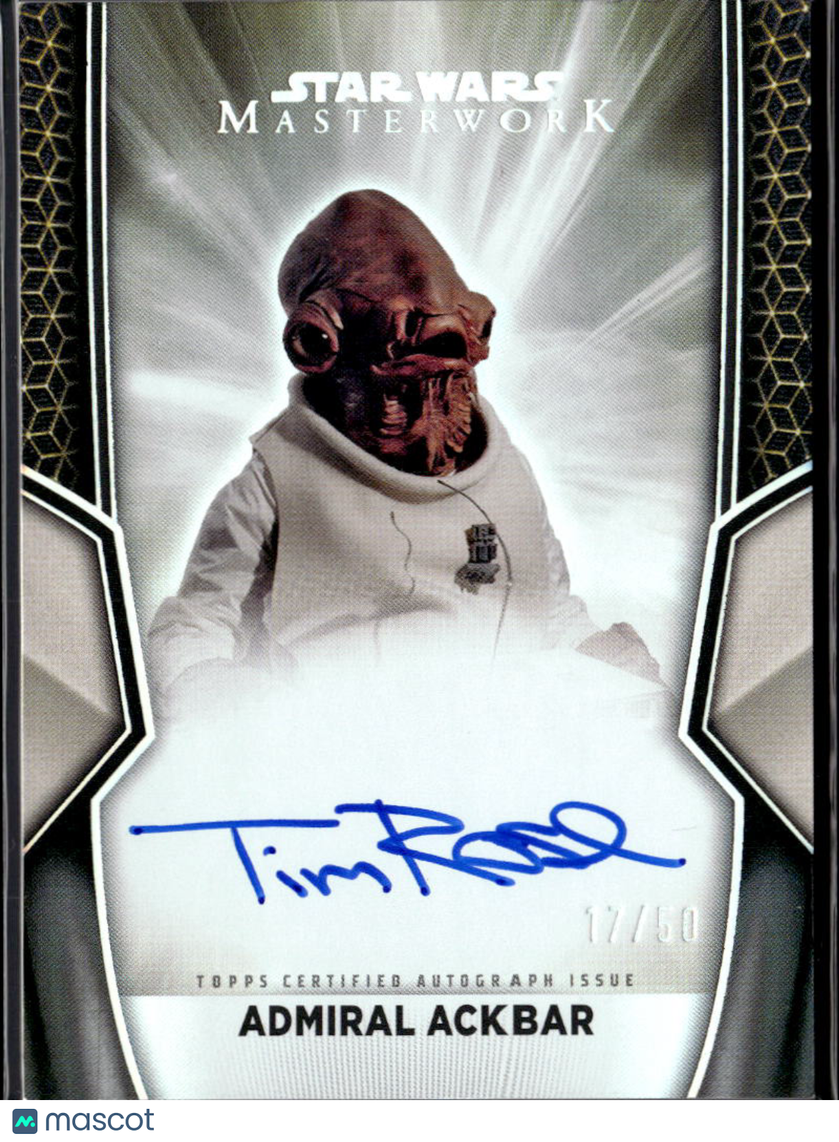 Tim Rose as Admiral Ackbar Topps Star Wars Masterwork Auto Autograph 17/50