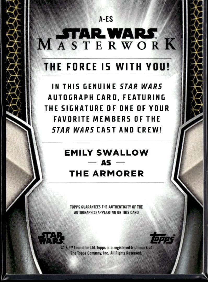 Emily Swallow as The Armorer 2025 Topps Star Wars Masterwork Auto Autograph
