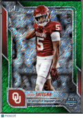 Isaiah Sategna 2025 Bowman Chrome Green Shimmer Refractor 14/99 Oklahoma Sooners