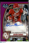 Deion Burks 2024 Bowman Chrome 1st Auto Autograph RC 77/150 Oklahoma Sooners