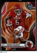 Deion Burks 2024 Bowman's Best Orange Refractor RC 15/25 Oklahoma Sooners