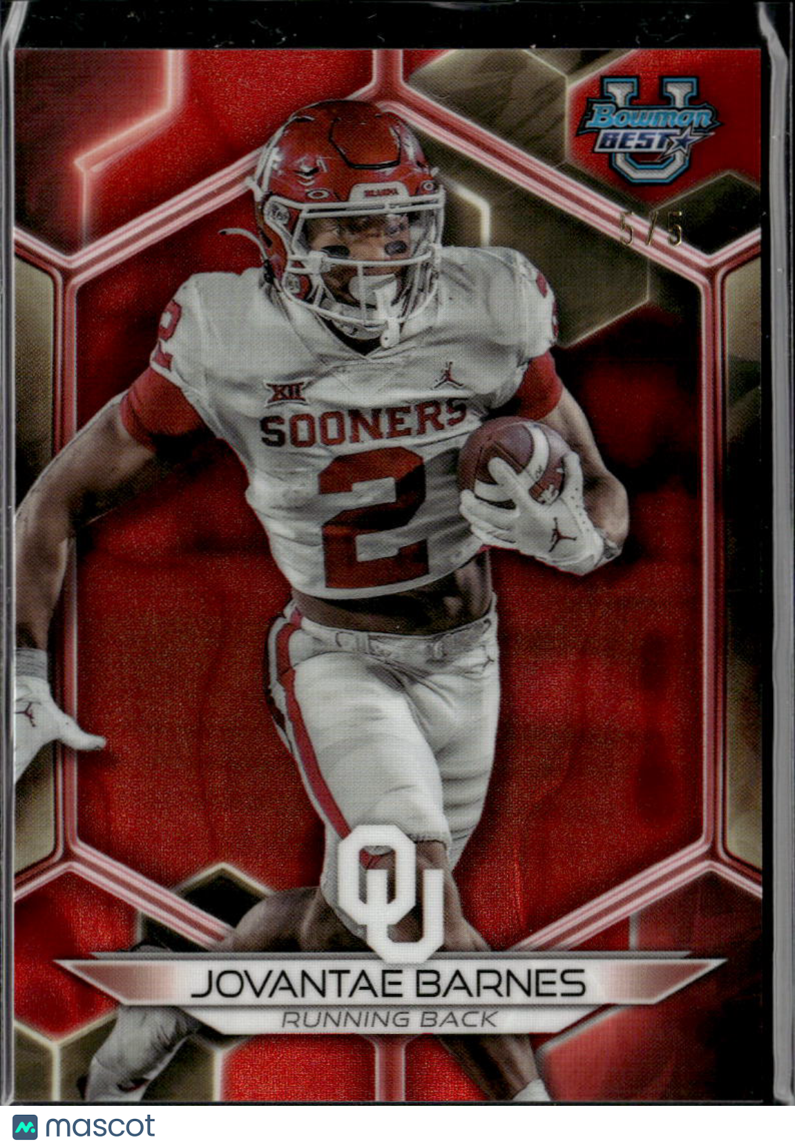Jovantae Barnes 2023 Bowman's Best Red Refractor 5/5 Oklahoma Sooners