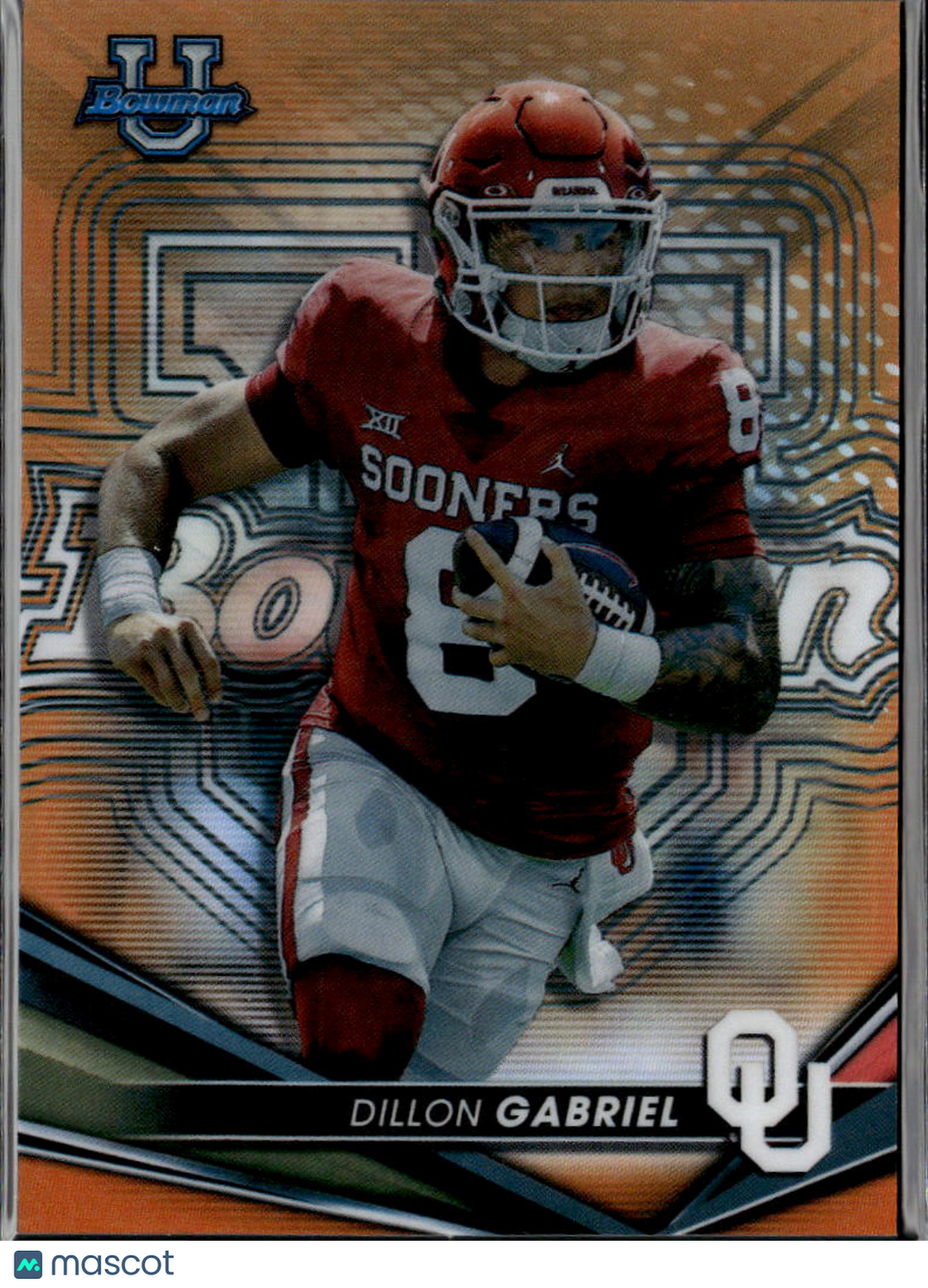 Dillon Gabriel 2022 Bowman's Best Orange Refractor RC 11/25 Oklahoma Sooners