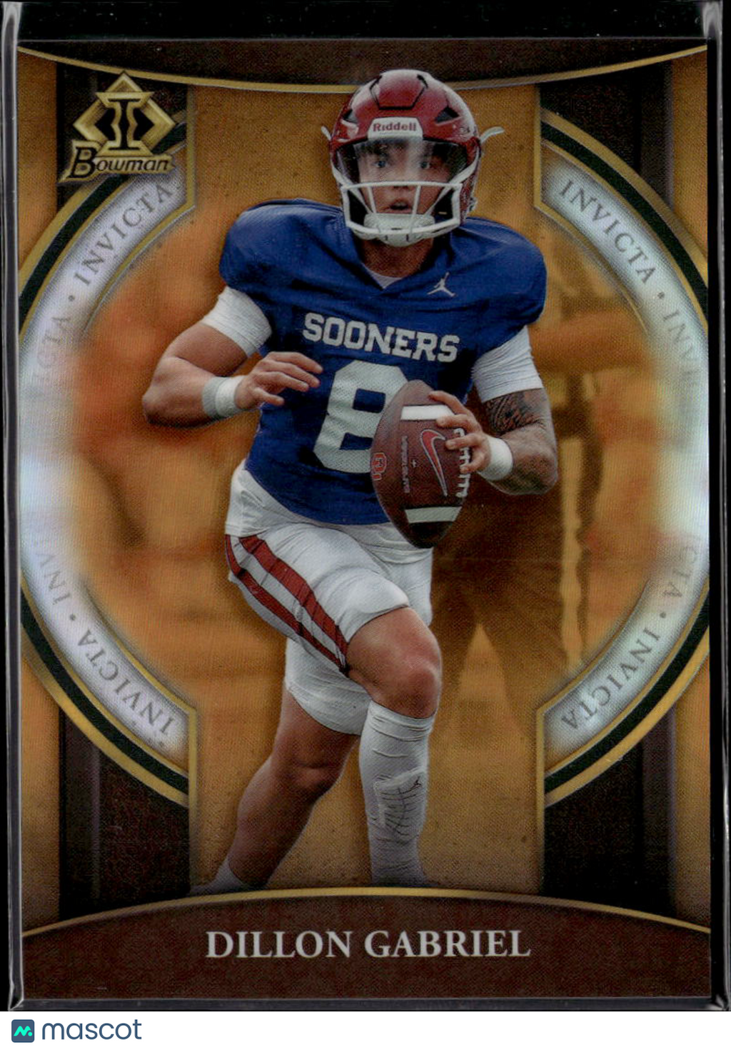 Dillon Gabriel 2022 Bowman Chrome Invicta Orange Refractor /25 Oklahoma Sooners