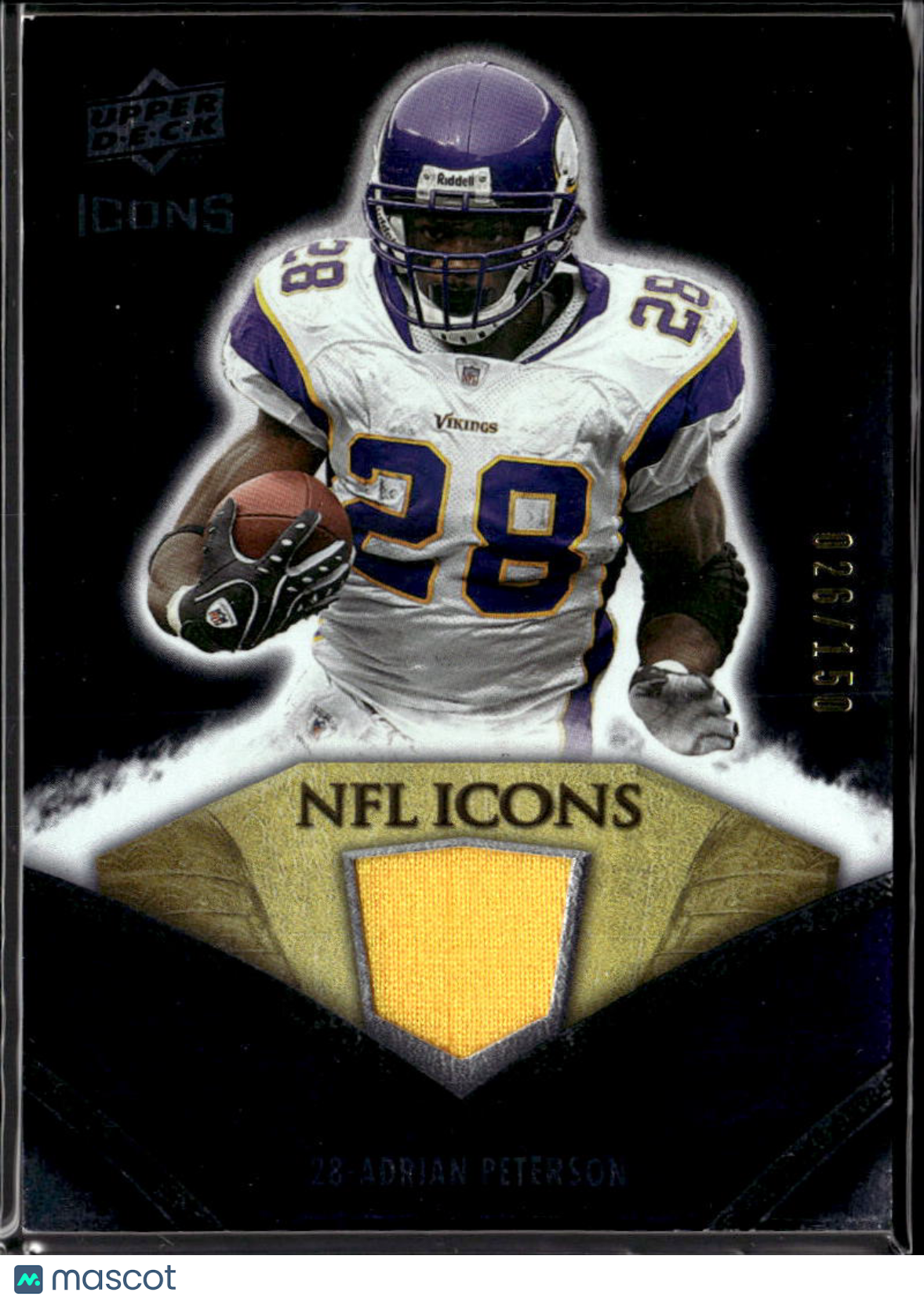Adrian Peterson 2008 Upper Deck Game Worn Jersey Patch 26/150 Minnesota Vikings