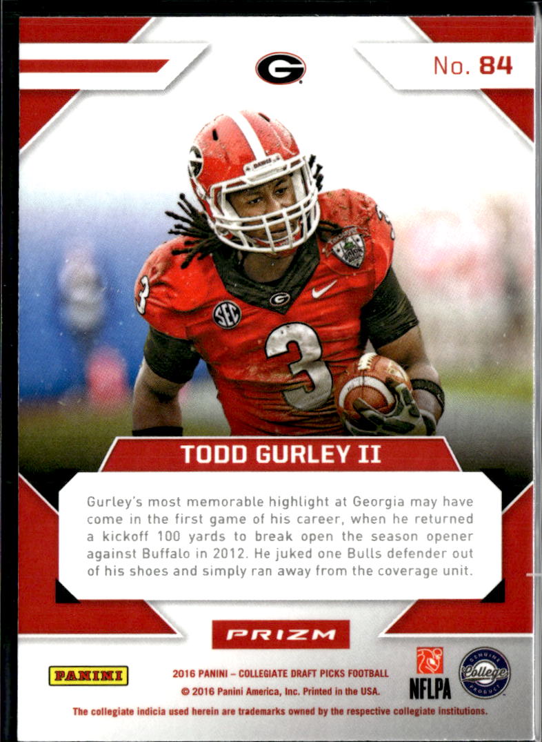 Todd Gurley II 2016 Prizm Draft Collegiate Stained Glass SSP Georgia Bulldogs