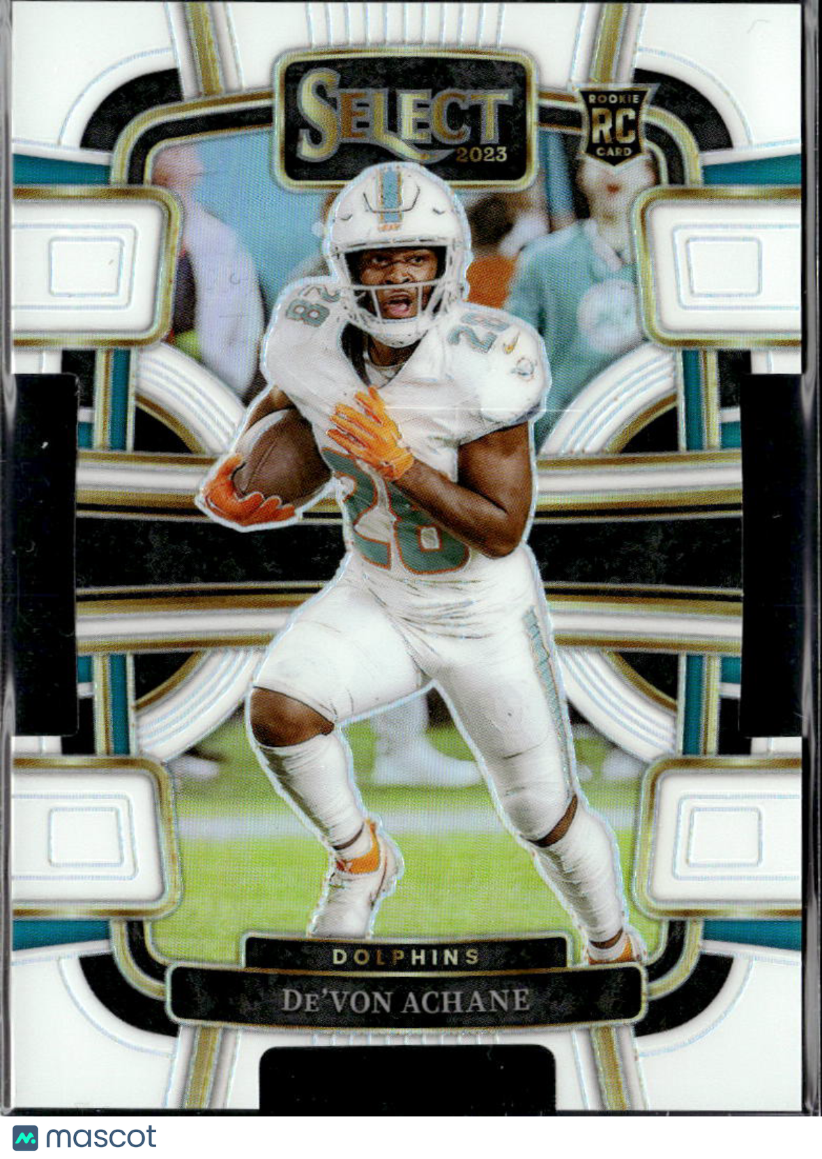 De'Von Achane 2023 Select White Prizm Rookie RC 17/199 Miami Dolphins