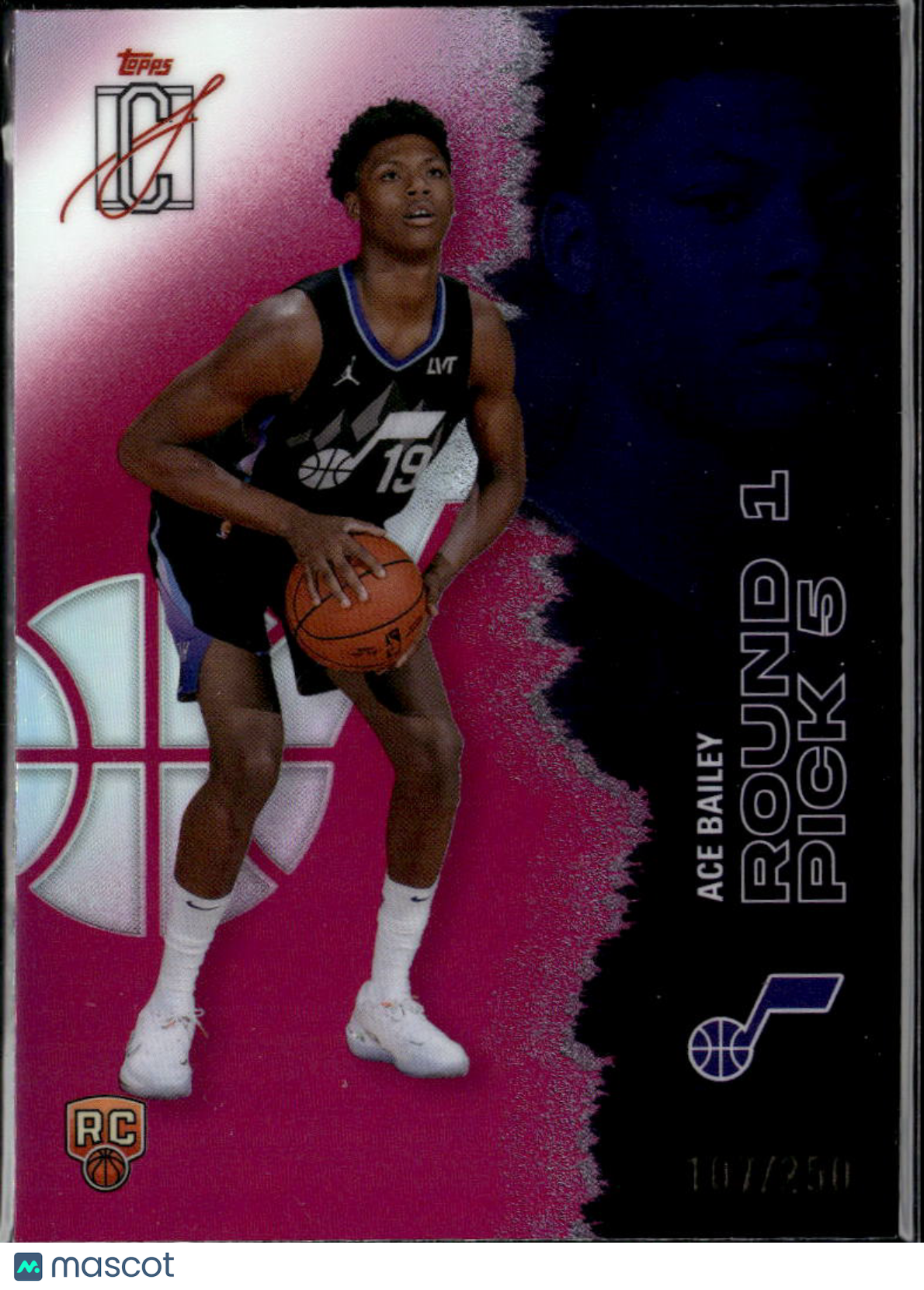 Ace Bailey 2026 Topps Signature Class RC Rookie Pink 107/250 Utah Jazz