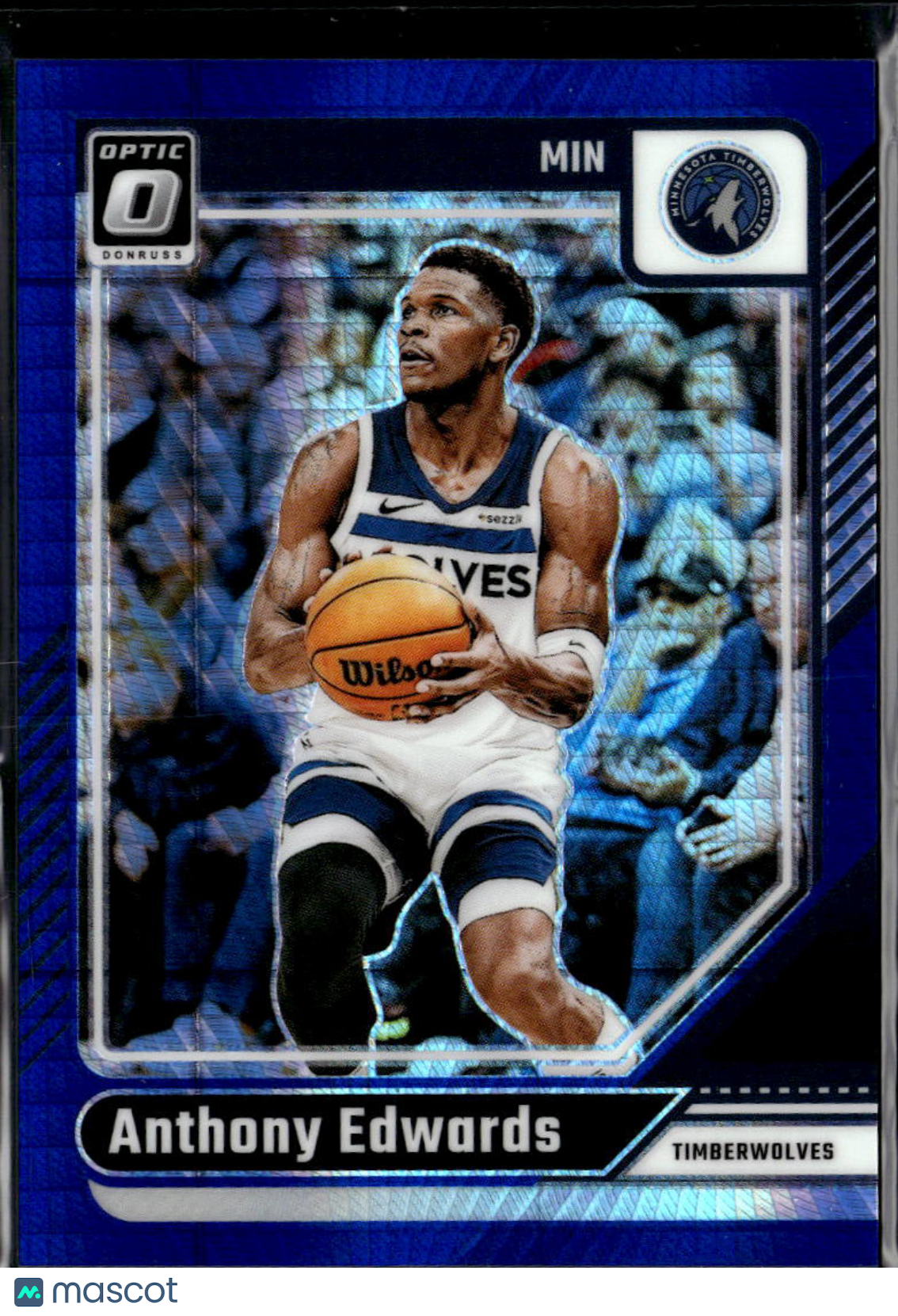 Anthony Edwards 2024-25 Optic Blue Hyper Prizm 43/175 Minnesota Timberwolves