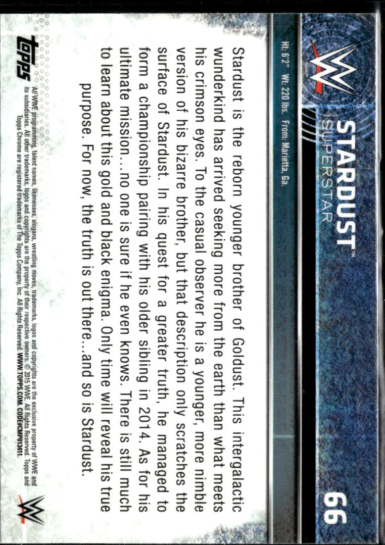 Stardust Cody Rhodes 2015 Topps Chrome Refractor #66 WWE