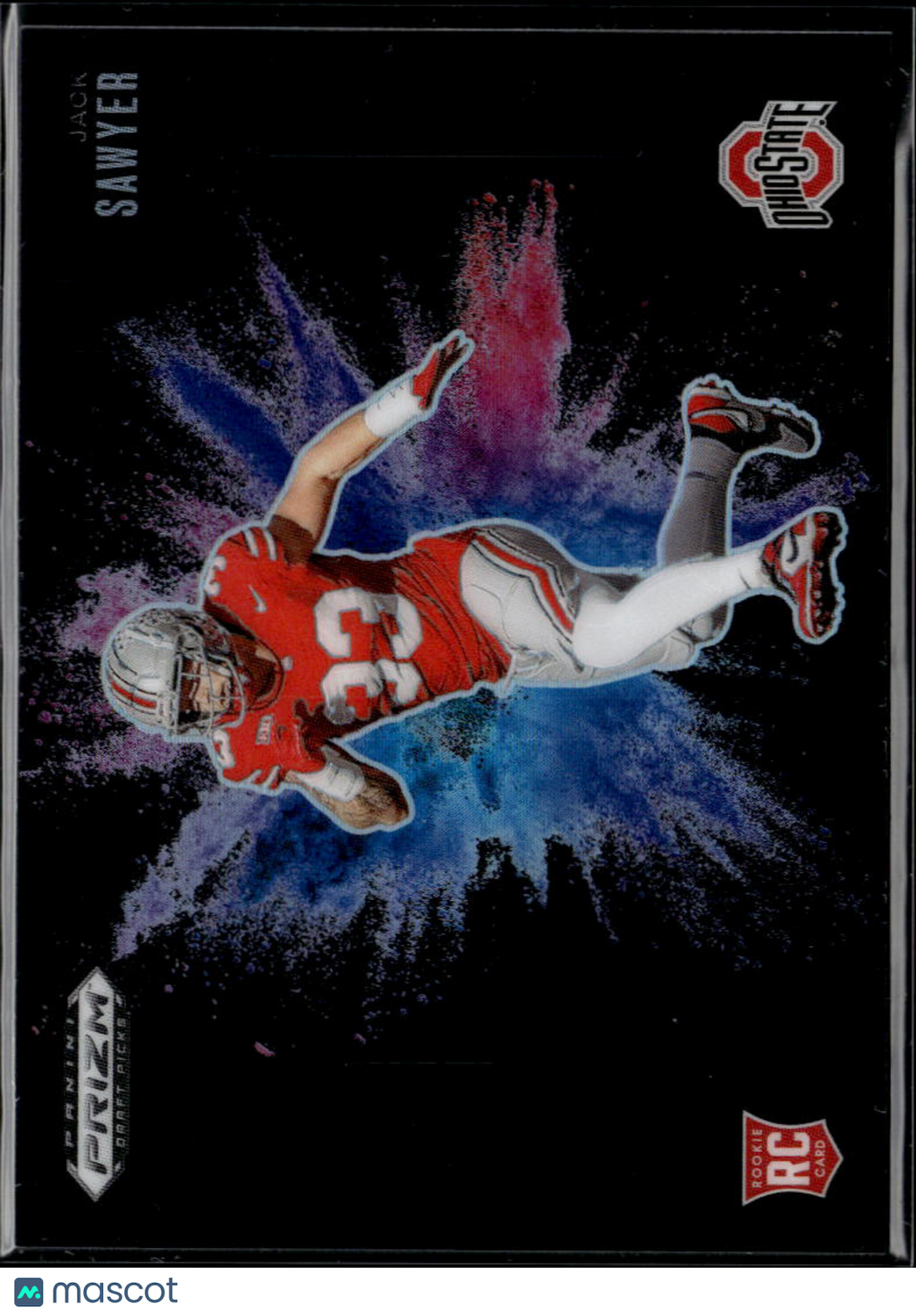 Jack Sawyer 2025 Prizm Draft Picks Black Color Blast RC CASE HIT Ohio State