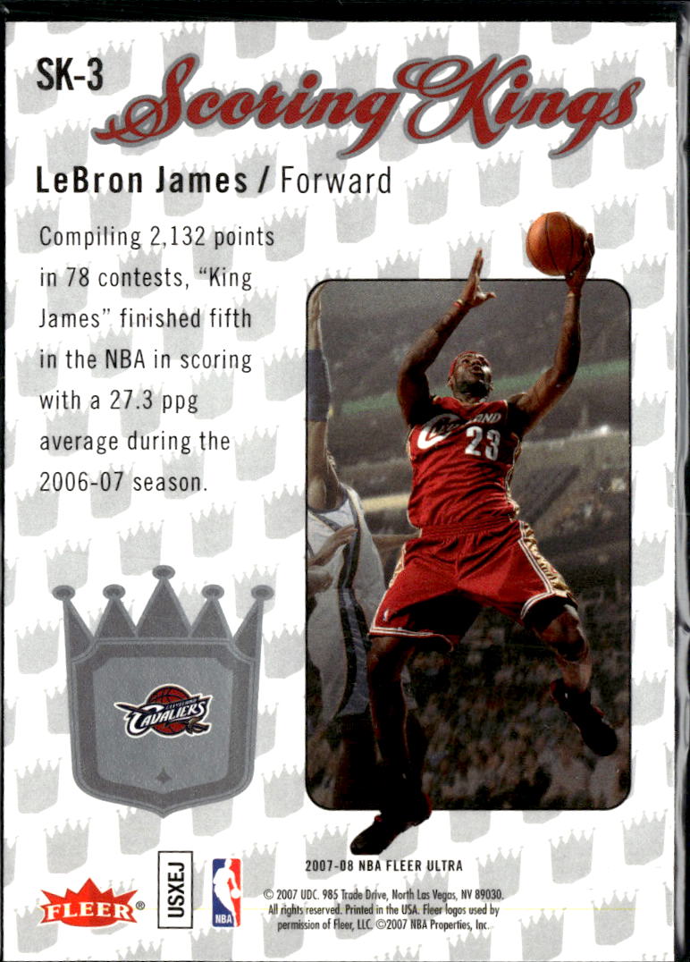 LeBron James 2007 Fleer Ultra Scoring Kings Insert Cleveland Cavaliers