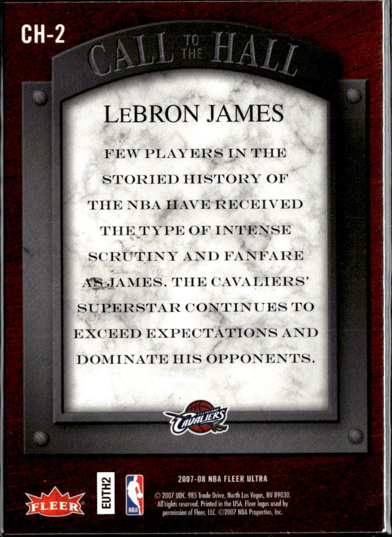 LeBron James 2007 Fleer Ultra Call to the Hall Cleveland Cavaliers