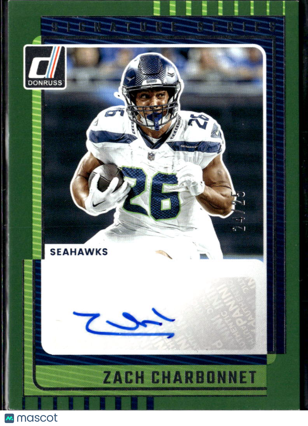 Zach Charbonnet 2025 Donruss Signature Auto Autograph 24/25 Seattle Seahawks